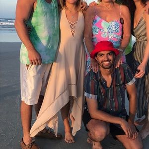 High Low Beige Halter Top Dress